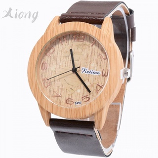 Reloj de cuarzo con cinturón de moda Reloj de moda de grano de madera con patrones personalizados de estilo coreano