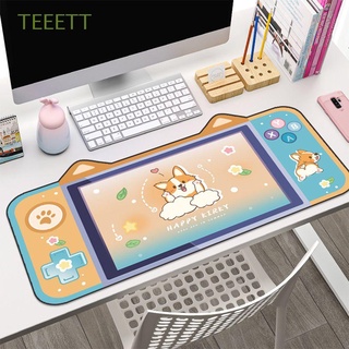 teeett creative table mat grande oficina accesorios de ordenador ratón almohadilla lindo antideslizante oreja de gato de dibujos animados animación gamer teclado
