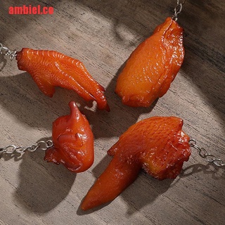 【ambiel】Creative Funny PVC Food Keychain Pig's Trotters Chicken Wings (6)
