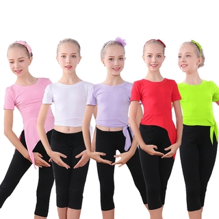 niños niñas ballet gimnasia traje de elasticidad danza práctica ropa tops y leggings conjunto