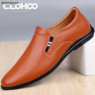 Qiaolehu Cuero Genuino Casual Zapatos De Los Hombres Primavera Suela Suave Transpirable Nuevo Estilo Mocasines Guisantes Perezosos