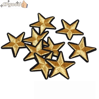 CLADPOSITIONAN 5/10Pcs DIY Craft Stars Patches Clothes Decoration Applique Iron-On Patch Apparel Sewing Fabric Sew on Embroidery Fabric Badge Stickers