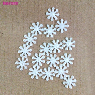 [Haostontr] 100× copo de nieve Flatback perla adornos manualidades de navidad DIY herramientas (4)