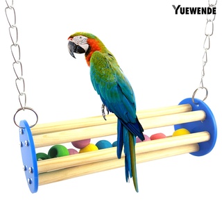 YW Pet Bird Squirrel Parrot Bead Chain Chewing Climbing Swing Bite Toy Cage Decor