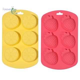 FOREVER20 2PCS Fudge Silicone Mold Pudding Cake Fruit Shaped DIY Summer Chocolate Soap Candy Mould