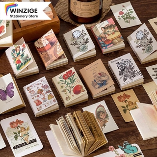 Winzige-Juego De 80 Hojas De Material Vintage , Diseño De Mariposa , Flor , Planta , Álbum De Recortes , Planificador De Diario