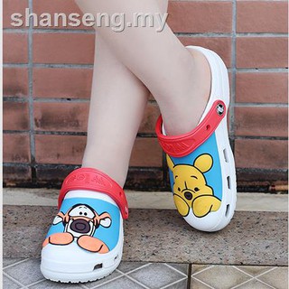 Pooh Bear Crocs Duet Sport zuecos zapatos de mujer sandalia zapatillas verano playa niños más tamaño 31-41