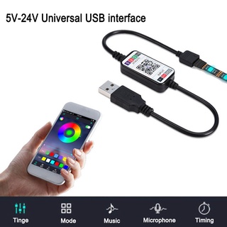 Hot Mini Wireless 5-24V Smart Phone Control RGB LED Strip Light Controller USB Cable Bluetooth 4.0 bigfrog1.co