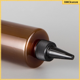 5 lotes aplicadores de tinte para el cabello loción a prueba de fugas champú botellas con tapas marrón