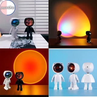 [Sweet] lámpara de proyección en forma de Robot lámpara de atmósfera USB recargable LED proyección luz de noche arco iris atardecer rojo Selfie luz dormitorio atmósfera luz 1 pieza