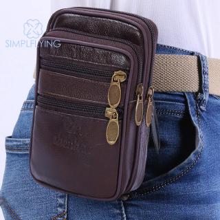 Multi-función de los hombres de la cintura Bum Bag de cuero de la PU impermeable Casual cartera monedero bolsillo pequeño teléfono bolsa (1)