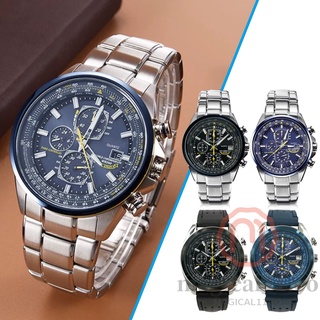 Business Mens Watches PU/Stainless Steel Strap Chronograph Pointer Dial Quartz Watch with Auto Date Gift for Men