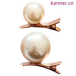 kar2 coreano señoras gran imitación perla bola pico de pato clips de pelo joyería de metal de lujo horquillas mini fiesta diy estilo barrette