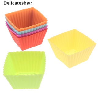 [delicateshwr] 6 piezas de silicona para tartas, cupcakes, tartas, pasteles, hornear, silicona, molde para cupcakes