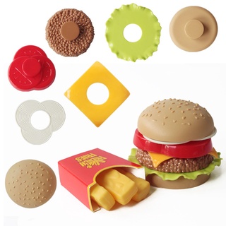 Niños simulación juguetes de alimentos pretender juego de hamburguesa patatas fritas juguete de cocina juguetes educativos (6)