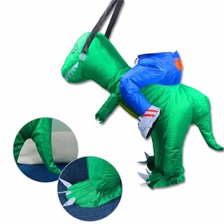 Niños/adultos inflable T Rex dinosaurio disfraz de Halloween disfraz de fantasía vestido de gafas (5)