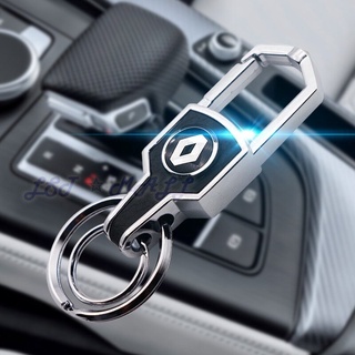 Llavero de cuero con logotipo de coche adhesivo de metal para Renault Megane Fluence Clio Sandero Logan Kwid accesorios de Símbolo de Símbolo de Sandero/accesorios para colgar en polvo (1)
