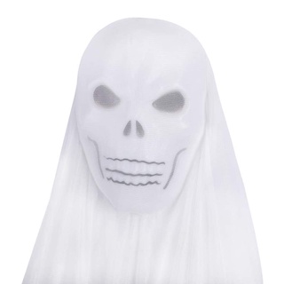 cele_3.8m capa de halloween blanco fantasma volador máscara luminosa voz aterradora para decoración