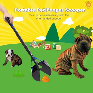 mango largo pet pooper scooper perro gato reciclador mandíbula caca cuchara recoger residuos limpiar herramientas de limpieza mascotas suministros