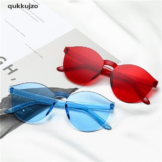 [qukk] gafas de sol mujeres de lujo caramelo sin montura gafas de sol transparentes gafas 458co