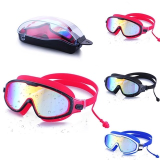venta caliente gafas de natación galvanoplastia antiniebla y anti-ultravioleta marco grande natación gafas impermeables