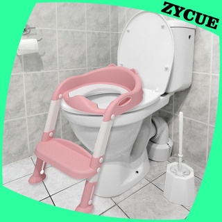 [ZYCUE] Asiento de inodoro plegable para niños, ajustable, antideslizante, suave, con taburete de plástico, silla para orinar (6)
