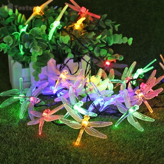 Tostart 5m/m Solar libélula LED cadena de luces guirnalda impermeable lámparas de hadas