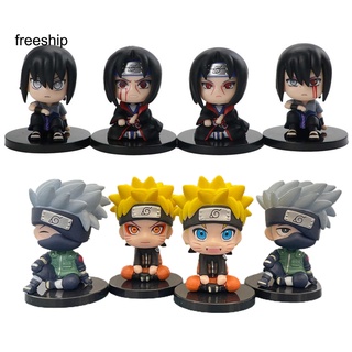[Free-S] 4 Piezas Figura Modelo Anime Uzumaki Naruto Hatake Kakashi PVC Mini Miniatura Coleccionable Para Escritorio (1)