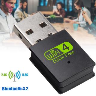 Adaptador USB WiFi Bluetooth De Doble Banda Receptor Externo Inalámbrico Dongle Para PC/Laptop