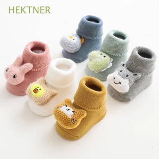 HEKTNER Girls Baby Socks Toddler Non-Slip Sole Newborn Floor Socks Cute 1-3 Years old Stereo Doll Infant Autumn Winter Cotton Cartoon/Multicolor