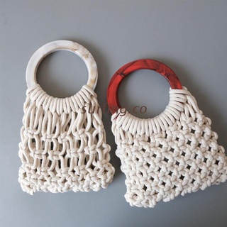 FING 2pcs anillo diseño de resina monedero mango para hacer bolsa de repuesto DIY manualidades mujeres niñas bolsas accesorios