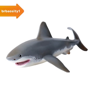 [BRBAOSITY1] Escultura De estatuilla De Tubaro blanca realista De 1 Pea Mar juguetes Educativos