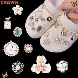 CHARMS corona 5pcs regalos zapatos decoración encantos perla moda joyería zapatos encantos mujeres diamantes de imitación niña zueco sandalias zapatos accesorios