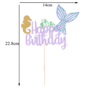 [nw] 2 piezas de decoración para tartas, decoración de feliz cumpleaños, decoración de cupcakes, 2 piezas, 2 piezas (8)