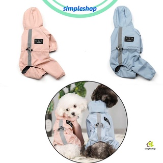 Simple mascotas suministros mascota mono chaqueta transpirable con capucha perro impermeable ropa al aire libre impermeable protector solar reflectante PU/Multicolor