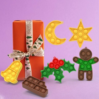 Paquete de 9 paquetes de navidad Pop Fidget juguetes de burbujas paquetes para niños niñas niños fiesta de navidad favores de navidad Goodie bolsa de relleno sensorial alivio del estrés (2)