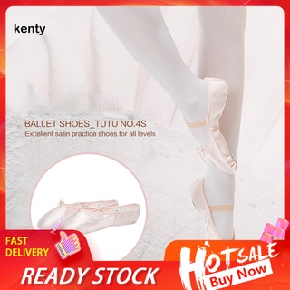 Kt_ práctico satén Pointe zapatos Ballet Pointe zapatos niñas mujeres cinta bailarina zapatos elegantes para niñas