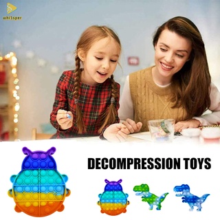 Rainbow Color Decompression Toys Dinosaur Ladybug Shaped Plastic Stress Relief Educational Toys for Kid Adults