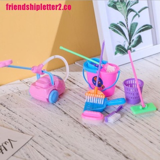 [F2CO] 9 piezas Mini fregona escoba juguetes herramientas de limpieza Kit de casa de muñecas juguetes limpios