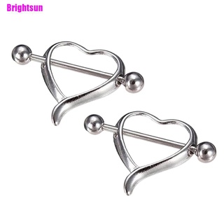[Brightsun] 1 pza/1 par de anillos de barra de acero quirúrgico increíble para pezón/corazón/corazón/corazón