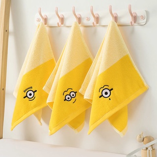 Toalla amarilla pequeña de algodón puro para niños y bebés, toalla suave absorbente sin pelusas para estudiantes, toalla pequeña bonita para lavar la cara