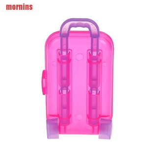 {mornins} caja de equipaje miniatura transparente maleta de viaje para decoración de casa de muñecas UUW (4)