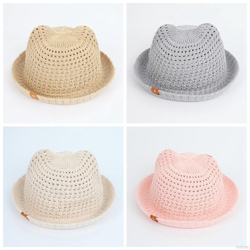 bobora sombrero de verano para niños/niñas sol playa gorra niños sólido playa gorra