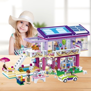 808Pcs niña serie Villa fiesta casa modelo bloques de construcción niños juguetes educativos DIY Compatible Legoe ladrillos juguete regalos para niños