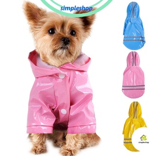 Simple mascotas suministros perro impermeables protector solar con capucha mascota mono Chamarra al aire libre ropa impermeable reflectante transpirable PU/Multicolor