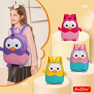 Nueva llegada moda 24cm de dibujos animados pingüino Kindergarten bolsa de la escuela de gran capacidad ligera impermeable mochila de protección de columna ajustable transpirable Beg Sekolah