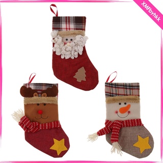 Navidad Santa mueco de nieve ciervos medias caramelo regalo bolsa de Navidad decoracin colgante