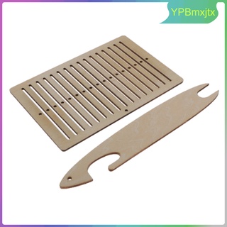 Mini tapiz mesa de madera tejiendo telar máquina de punto de madera aguja peine juguetes de niños (1)