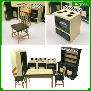 mini miniatura casa de muñecas kit de muebles 1/12 gabinete mesa silla casa de muñecas