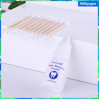 esencia blanqueadora de dientes suero manchas eliminar líquido 10ml + 10pcs hisopo de algodón (1)